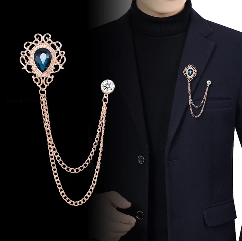 Men'S Suit Accessories - New Vintage Tassel Chain Rhinestone Crystal