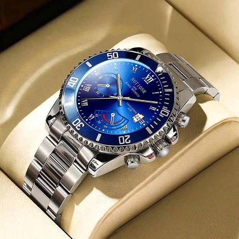 Men Accessories For Wrist - Mens Fashion Watches Luxury Sliver Stainless