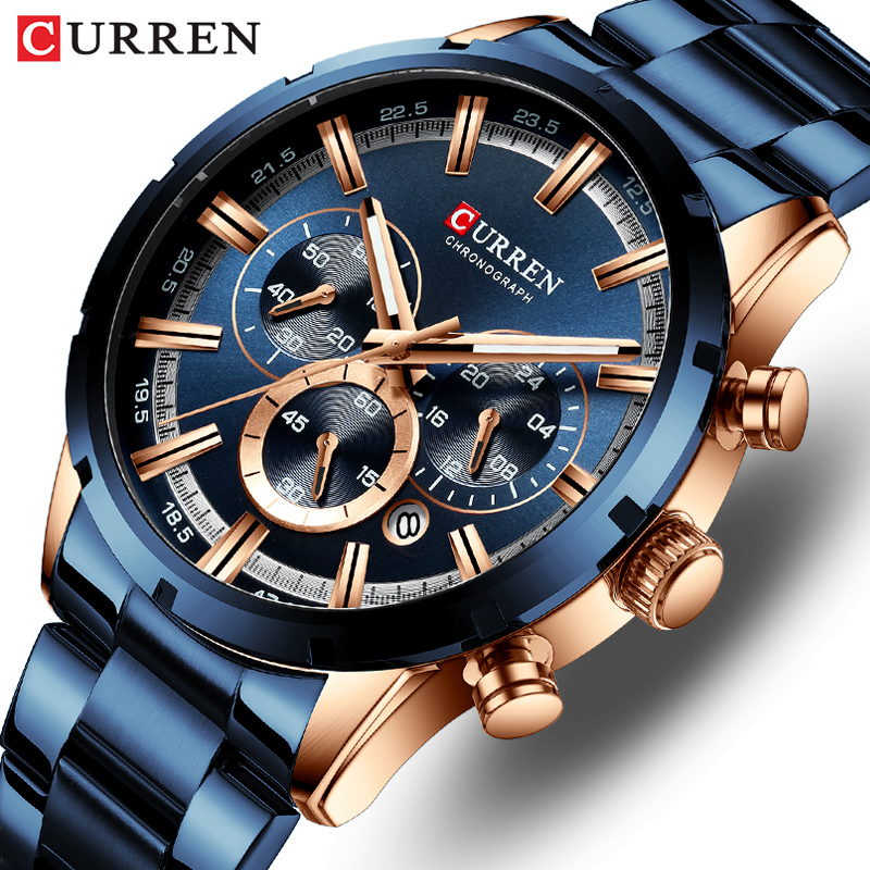 Men Accessories For Wrist - Đồng Hồ Nam Mặt Số Xanh