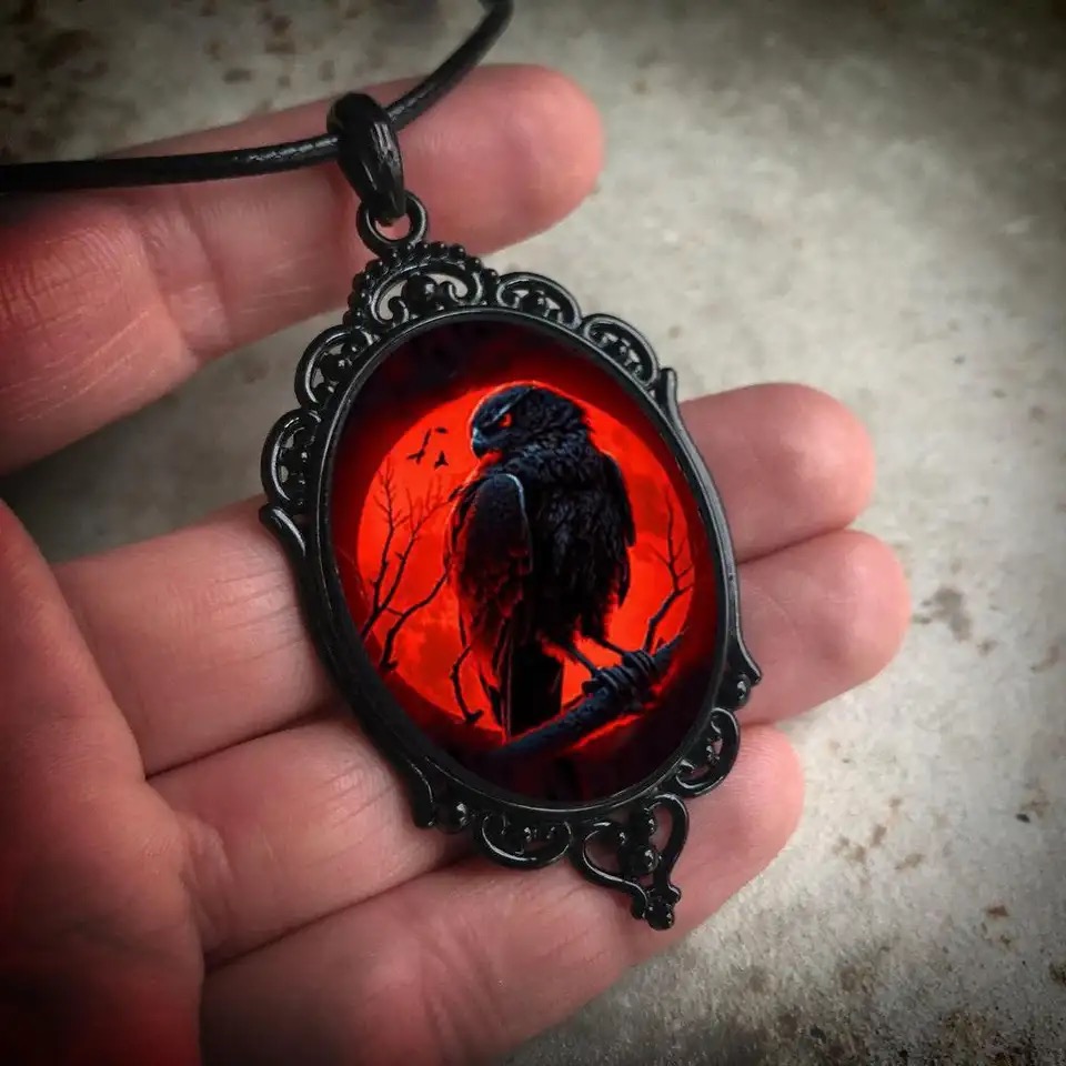 Gothic Vampire Owl Cameo Neckl - đánh giá và giá Men'S Vampire Accessories