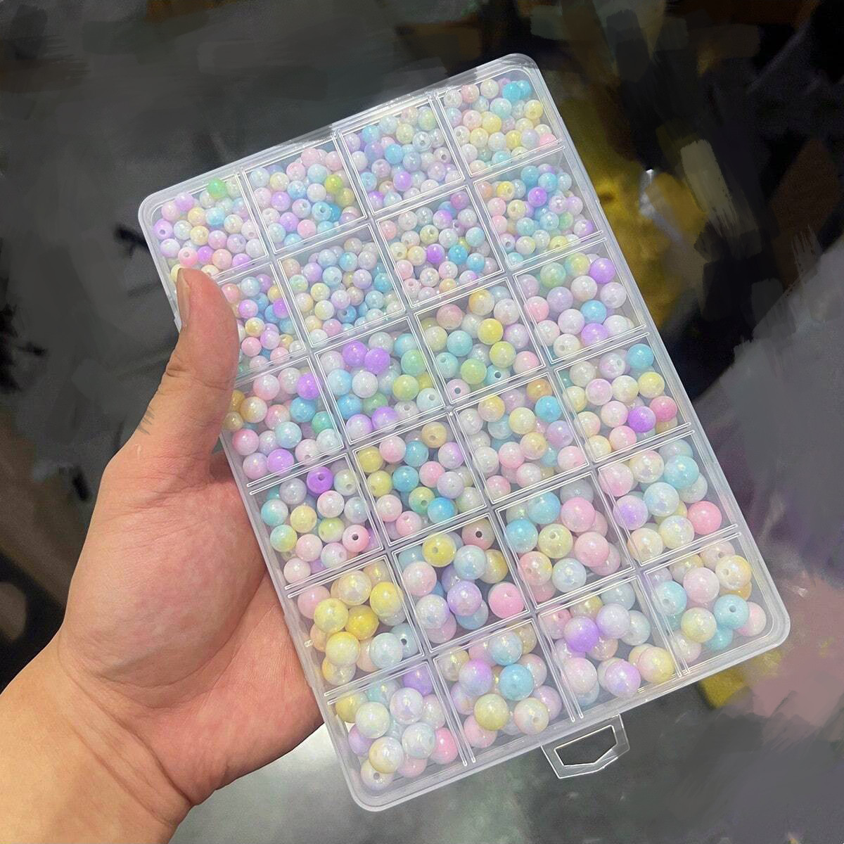 800pcs/24 grid set box 6mm/8mm - đánh giá và giá Men Accessories Earrings