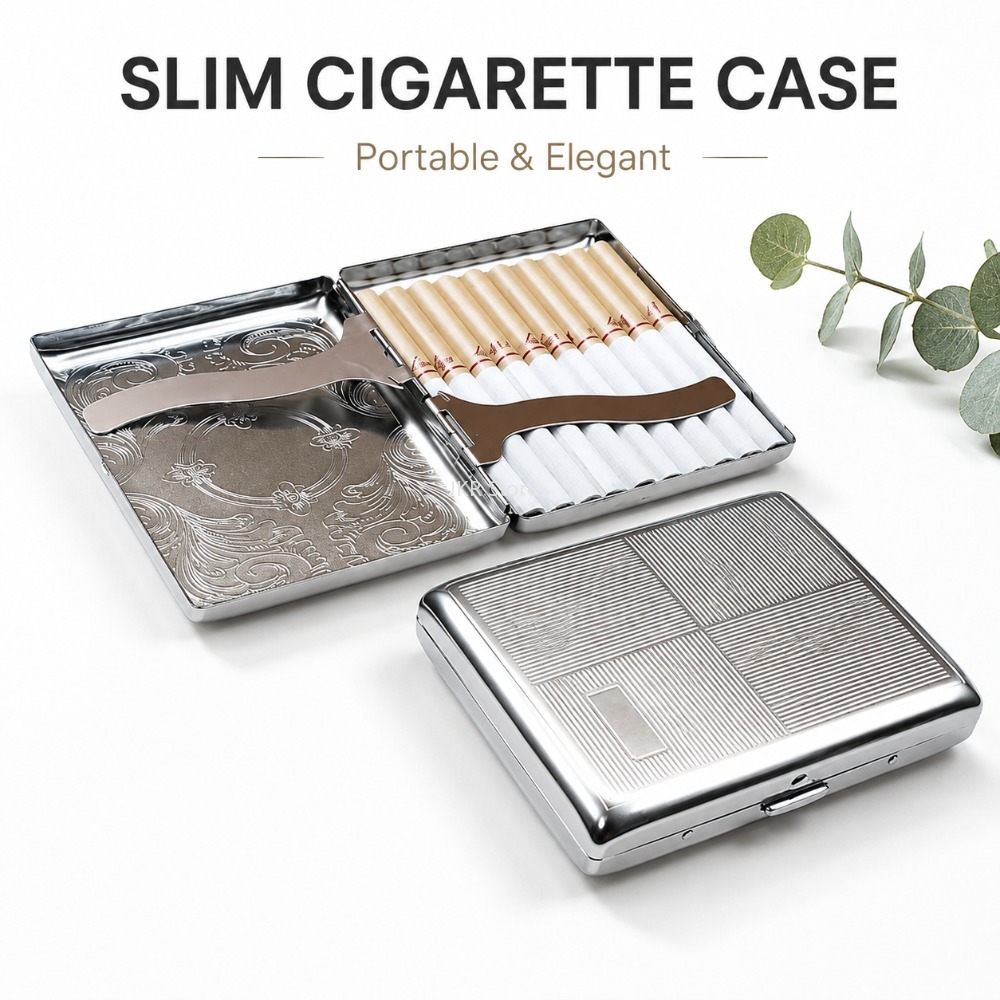 Stainless Steel Cigarette Box  - đánh giá và giá Men'S Mens Accessories