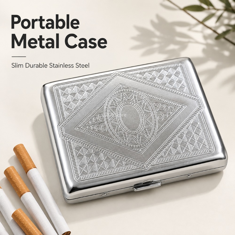 Stainless Steel Cigarette Box  - đánh giá và giá Men'S Mens Accessories