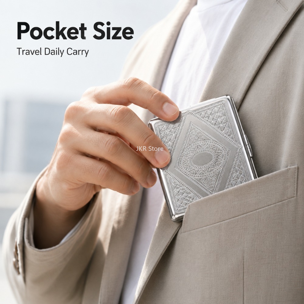 Stainless Steel Cigarette Box  - đánh giá và giá Men'S Mens Accessories