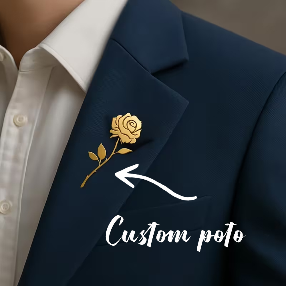 Custom Rose Flower Brooch for  - đánh giá và giá Men Accessories Photos