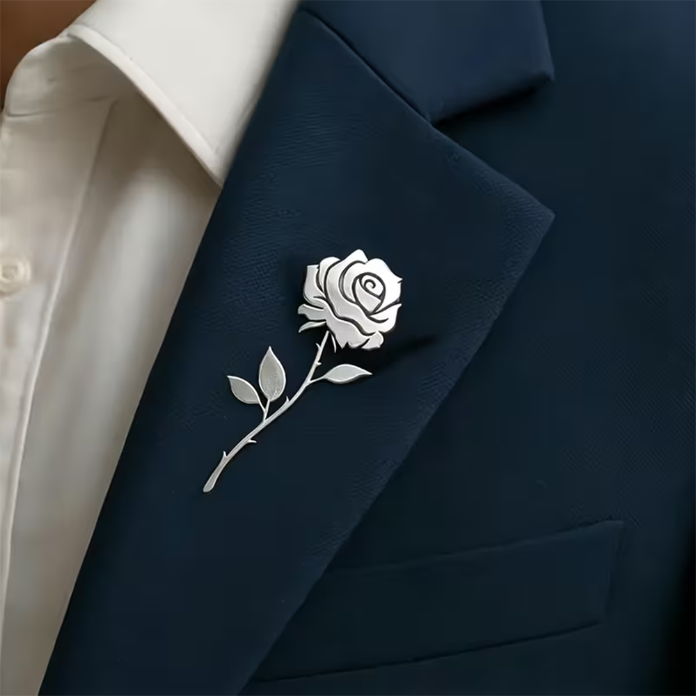Custom Rose Flower Brooch for  - đánh giá và giá Men Accessories Photos