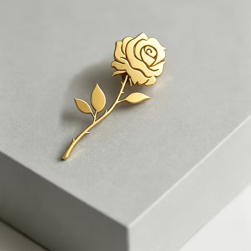 Custom Rose Flower Brooch for  - đánh giá và giá Men Accessories Photos