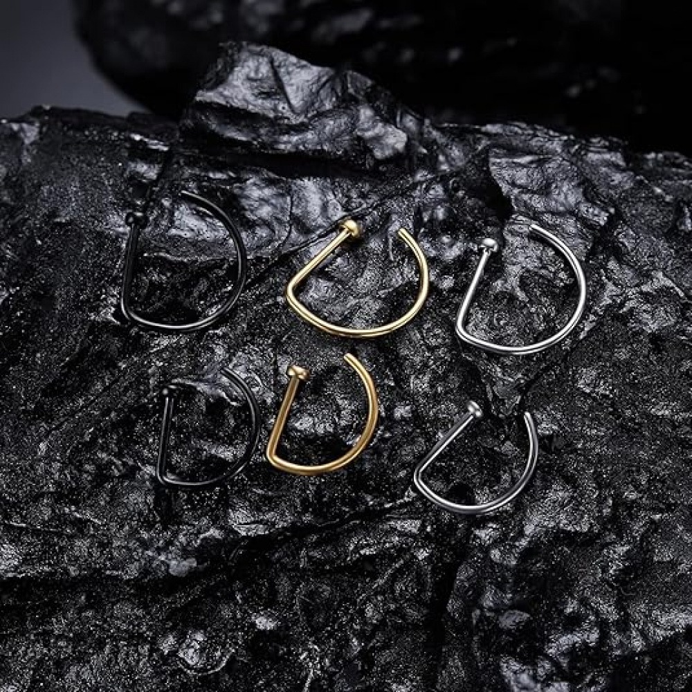 4 Pack Non Piercing D-Shaped N - đánh giá và giá Men Accessories Earrings