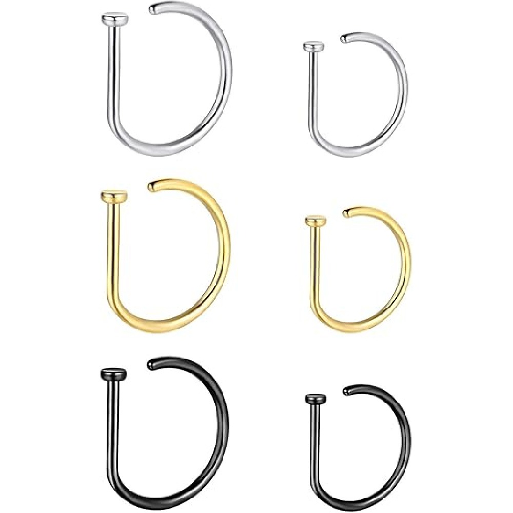 4 Pack Non Piercing D-Shaped N - đánh giá và giá Men Accessories Earrings
