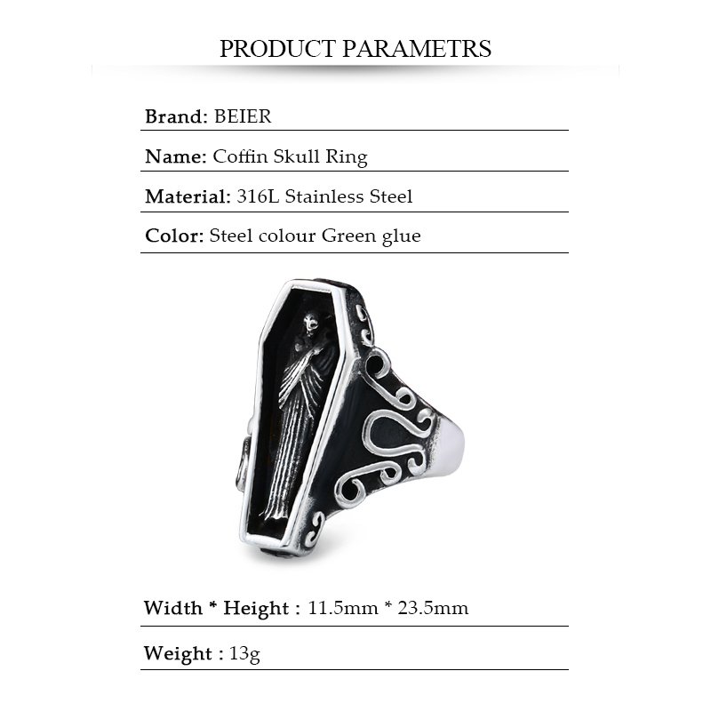 BEIER Undertaker Đầu Lâu Gothi - đánh giá và giá Men'S Vampire Accessories