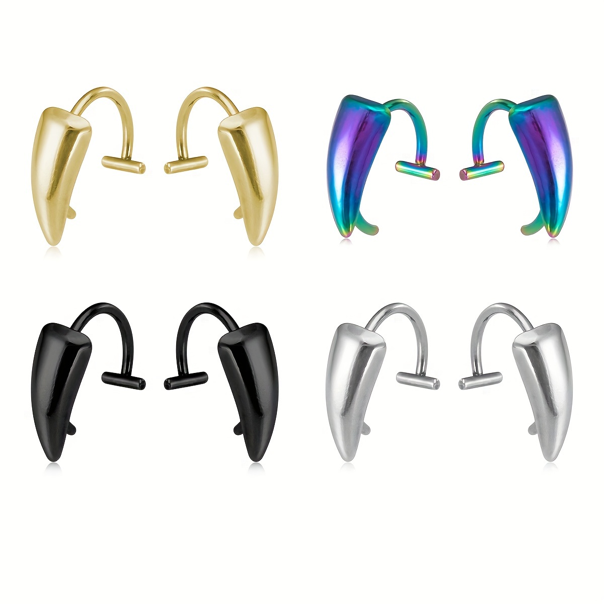1Pair Stainless Steel Vampire  - đánh giá và giá Men'S Vampire Accessories