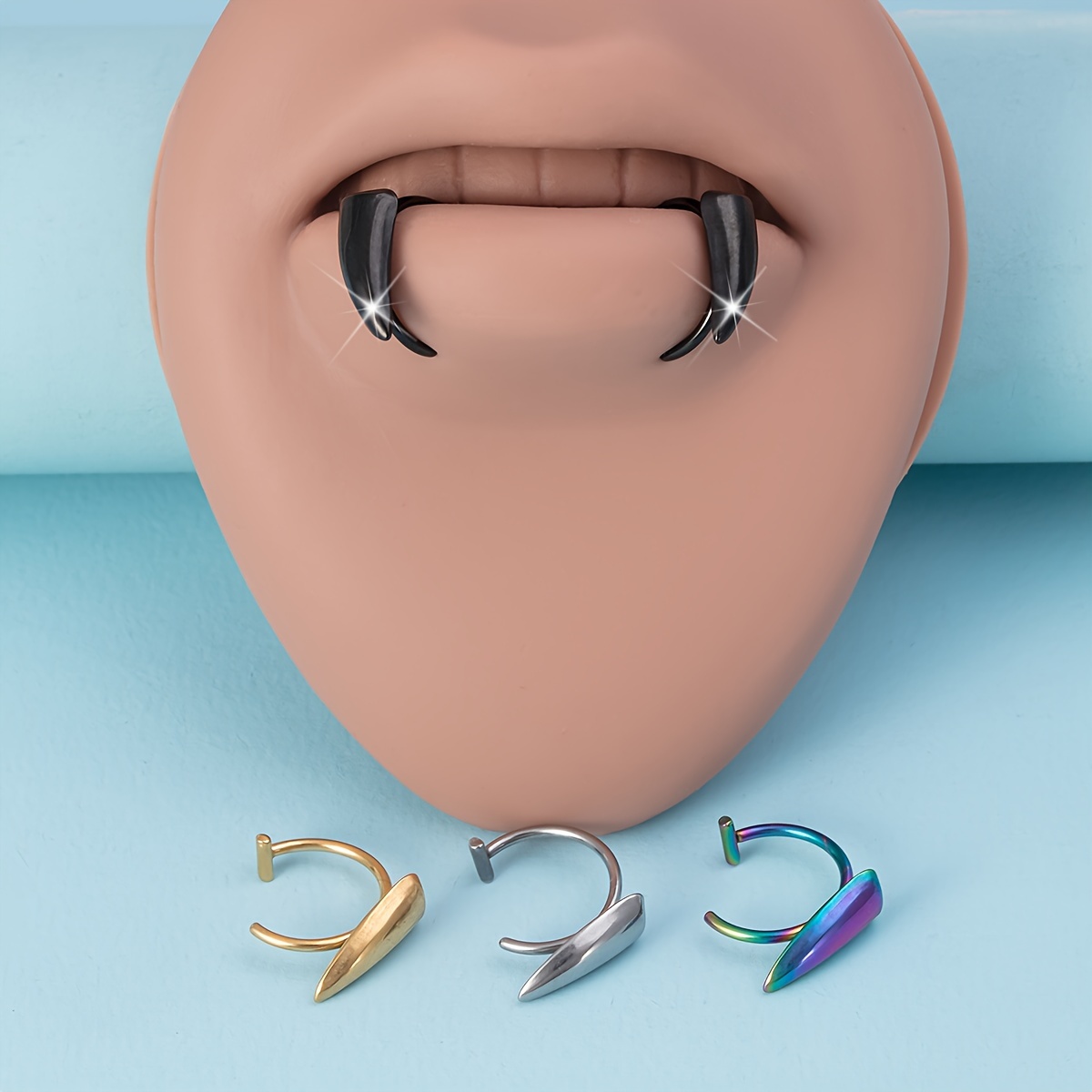 1Pair Stainless Steel Vampire  - đánh giá và giá Men'S Vampire Accessories