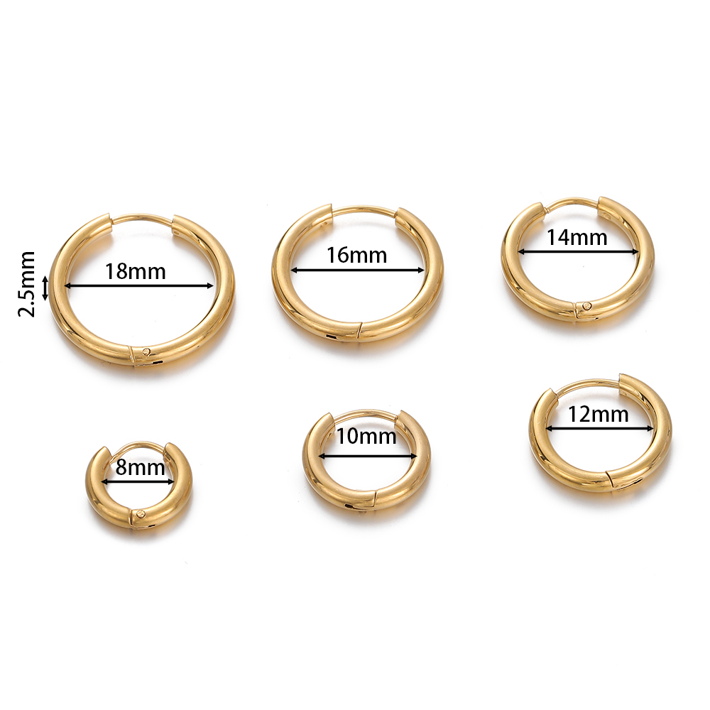 2 pcs 8/10/12/14/16/18mm Stain - đánh giá và giá Men Accessories Earrings